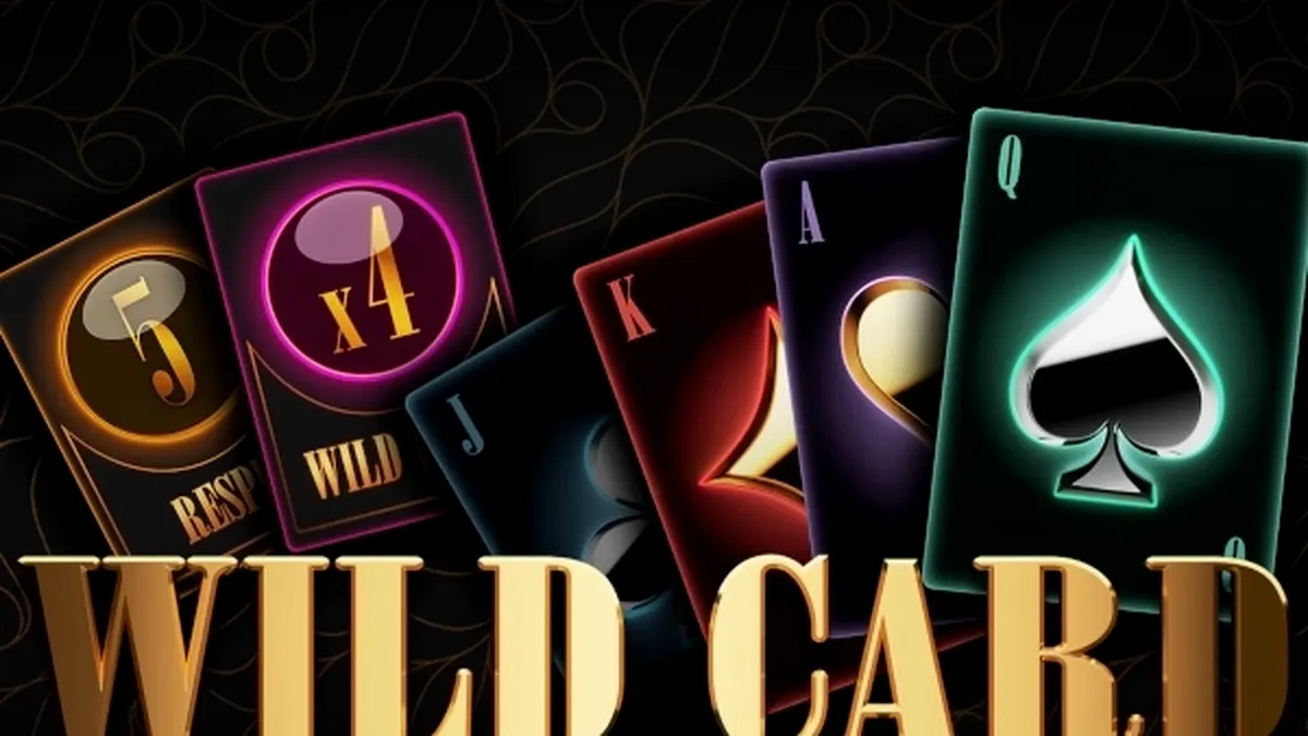 Tampilan layar utama permainan slot Wild Card dengan desain ceria
